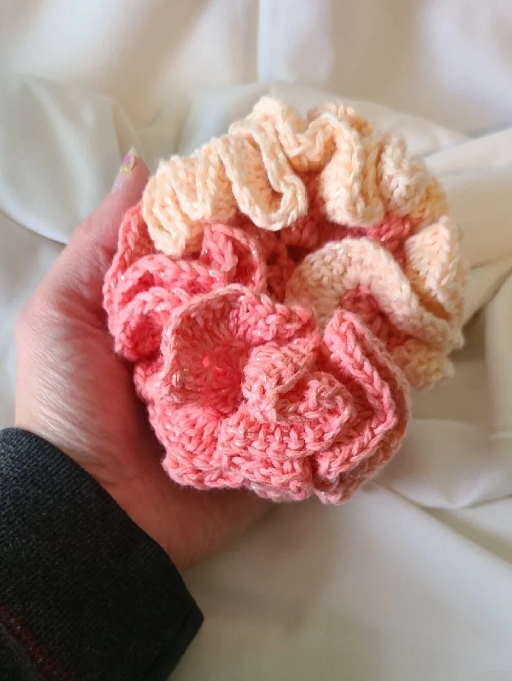Handmade Crochet Exfoliating Shower Pouf By Grey Dove Creations NWOT